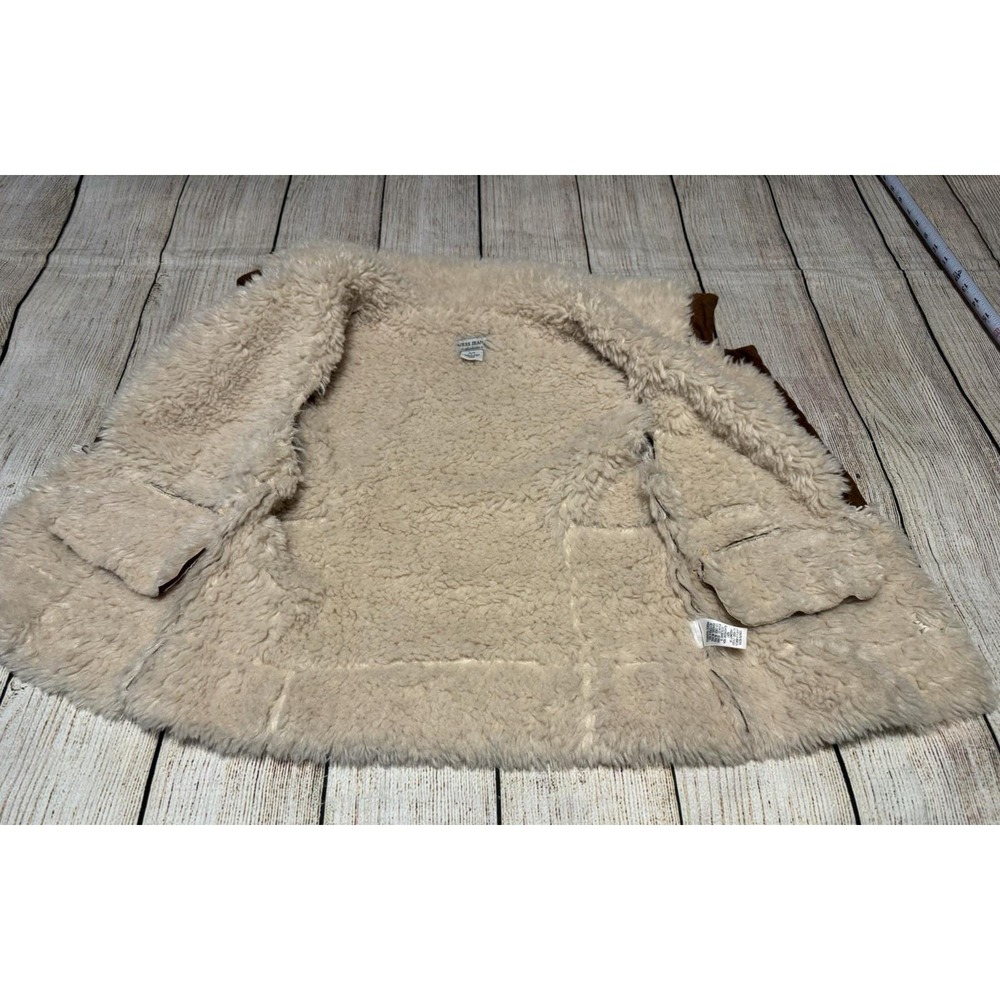 Vintage Western Brown Suede Vest Faux Fur Y2K Guess Jeans Authentic Sz M GTubU - Picture 10 of 10